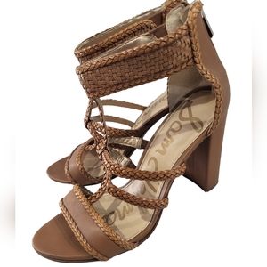 Womens Sam Edelman sandal block heels size 8 tan